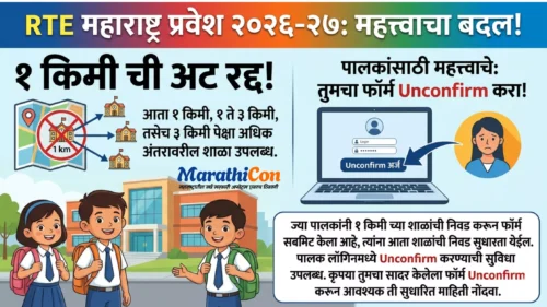 Rte Maharashtra 2026 27 Registration १ किमी अंतराची अट रद्द पालकांसाठी मोठी बातमी आणि सुधारित अर्ज प्रक्रिया