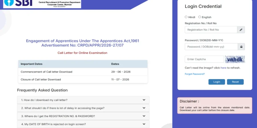 Sbi Apprentice Admit Card 2026: हॉल तिकीट जाहीर, येथे करा थेट डाउनलोड!